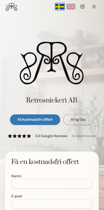 Hemsida för Retrosnickeri – Snickare